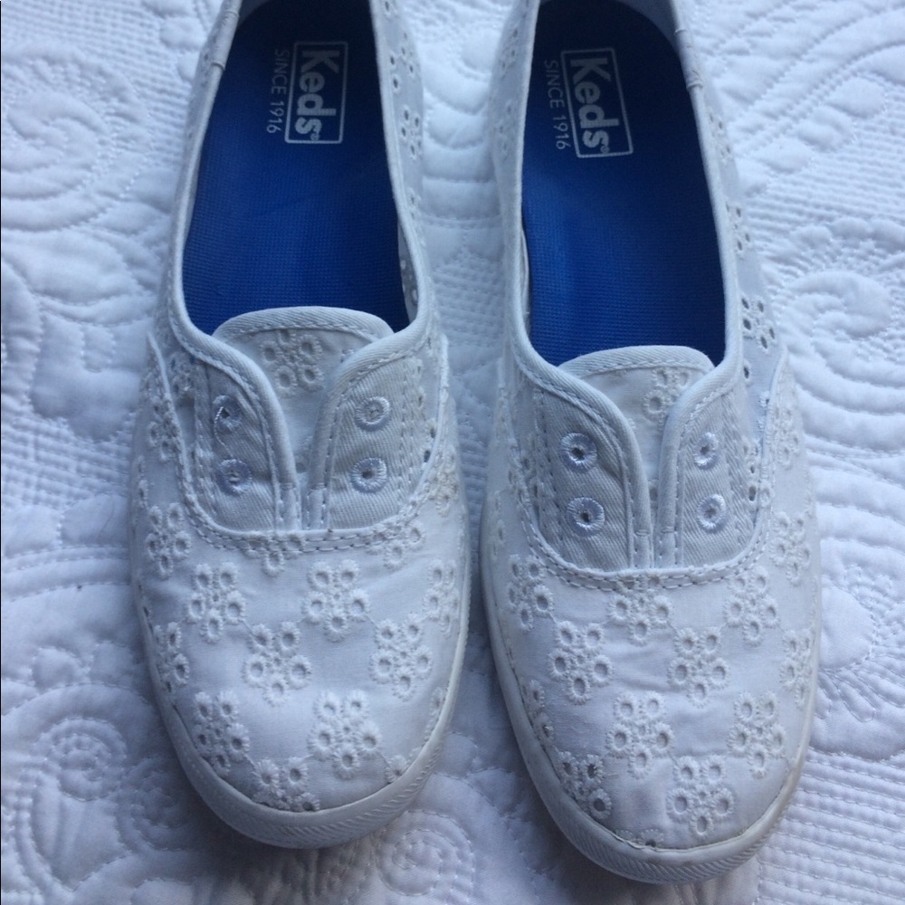 Keds eyelet slip ons